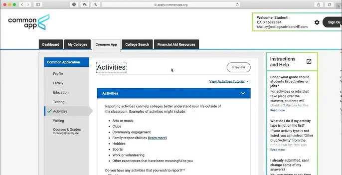 How to Ace the Common App Activities List