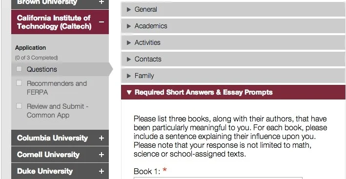 Common App Supplemental Essays